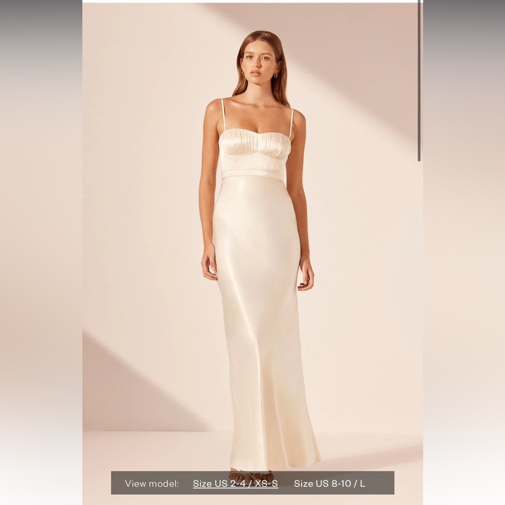 Shona Joy La Lune Corded Ruched Maxi Dress - Cream